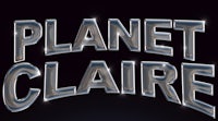 the planet claire logo on a black background